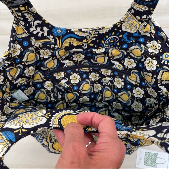 NWT Vera Bradley Side By Side Ellie Blue Shoulder Tote - Picture 8 of 10